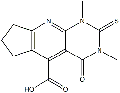 1,3-DIMETHYL-4-OXO-2-THIOXO-2,3,4,6,7,8-HEXAHYDRO-1H-CYCLOPENTA[5,6]PYRIDO[2,3-D]PYRIMIDINE-5-CARBOXYLIC ACID Struktur