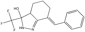 7-(E)-BENZYLIDENE-3,3A,4,5,6,7-HEXAHYDRO-3-HYDROXY-3-TRIFLUOROMETHYL-2H-INDAZOLE Struktur