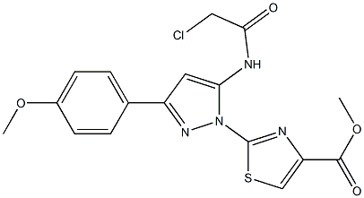 METHYL 2-[5-[(CHLOROACETYL)AMINO]-3-(4-METHOXYPHENYL)-1H-PYRAZOL-1-YL]-1,3-THIAZOLE-4-CARBOXYLATE Struktur