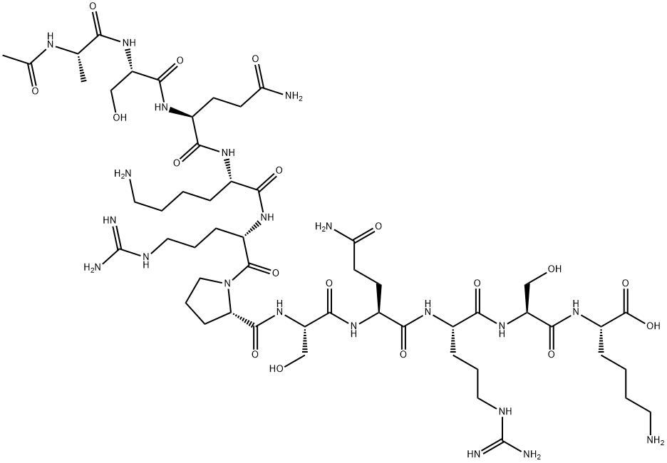 AC-ALA-SER-GLN-LYS-ARG-PRO-SER-GLN-ARG-SER-LYS-OH Struktur