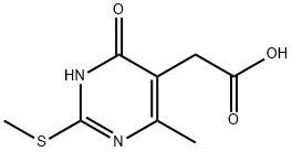 (4-METHYL-2-METHYLSULFANYL-6-OXO-1,6-DIHYDRO-PYRIMIDIN-5-YL)-ACETIC ACID Struktur