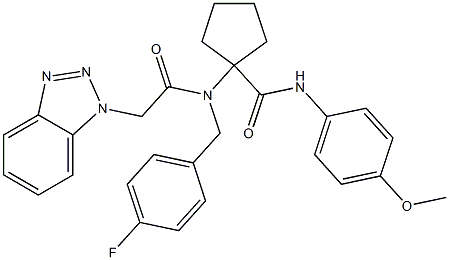 1-(2-(1H-BENZO[D][1,2,3]TRIAZOL-1-YL)-N-(4-FLUOROBENZYL)ACETAMIDO)-N-(4-METHOXYPHENYL)CYCLOPENTANECARBOXAMIDE Struktur