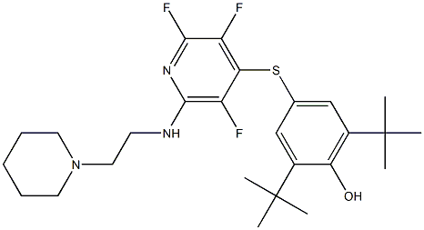 2,6-DITERT-BUTYL-4-(2,3,5-TRIFLUORO-6-(2-(PIPERIDIN-1-YL)ETHYLAMINO)PYRIDIN-4-YLTHIO)PHENOL Struktur