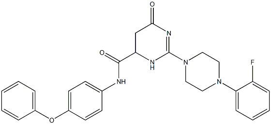 2-(4-(2-FLUOROPHENYL)PIPERAZIN-1-YL)-6-OXO-N-(4-PHENOXYPHENYL)-3,4,5,6-TETRAHYDROPYRIMIDINE-4-CARBOXAMIDE Struktur