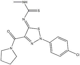 N-[(5Z)-2-(4-CHLOROPHENYL)-4-(PYRROLIDIN-1-YLCARBONYL)-1,2,3-THIADIAZOL-5(2H)-YLIDENE]-N'-METHYLTHIOUREA Struktur