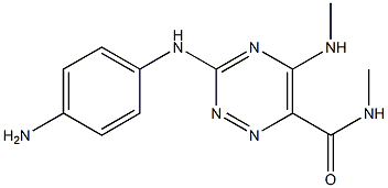 3-[(4-AMINOPHENYL)AMINO]-N-METHYL-5-(METHYLAMINO)-1,2,4-TRIAZINE-6-CARBOXAMIDE Struktur