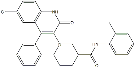 1-(6-CHLORO-2-OXO-4-PHENYL-1,2-DIHYDRO-3-QUINOLINYL)-N-(2-METHYLPHENYL)-3-PIPERIDINECARBOXAMIDE Struktur