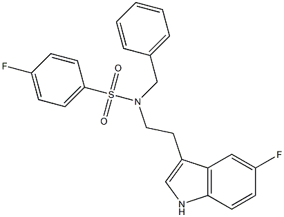 N-BENZYL-4-FLUORO-N-[2-(5-FLUORO-1H-INDOL-3-YL)ETHYL]BENZENESULFONAMIDE Struktur