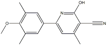 2-HYDROXY-6-(4-METHOXY-3,5-DIMETHYLPHENYL)-4-METHYLPYRIDINE-3-CARBONITRILE Struktur