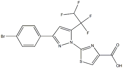 2-[3-(4-BROMOPHENYL)-5-(1,1,2,2-TETRAFLUOROETHYL)-1H-PYRAZOL-1-YL]-1,3-THIAZOLE-4-CARBOXYLIC ACID Struktur