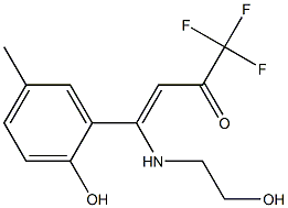 1,1,1-TRIFLUORO-4-[(2-HYDROXYETHYL)AMINO]-4-(2-HYDROXY-5-METHYLPHENYL)BUT-3-(Z)-ENE-2-ONE Struktur