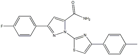 3-(4-FLUOROPHENYL)-1-[4-(4-METHYLPHENYL)-1,3-THIAZOL-2-YL]-1H-PYRAZOL-5-YLFORMAMIDE Struktur