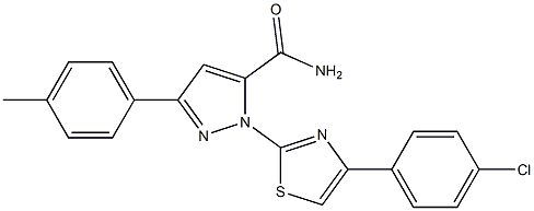 1-[4-(4-CHLOROPHENYL)-1,3-THIAZOL-2-YL]-3-(4-METHYLPHENYL)-1H-PYRAZOL-5-YLFORMAMIDE Struktur