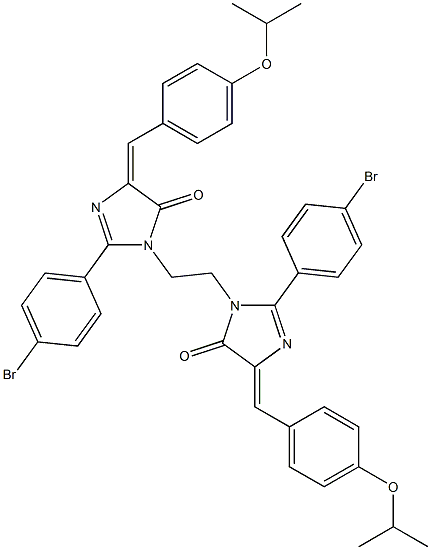 (E)-2-(4-BROMOPHENYL)-1-(2-((Z)-2-(4-BROMOPHENYL)-4-(4-ISOPROPOXYBENZYLIDENE)-5-OXO-4,5-DIHYDROIMIDAZOL-1-YL)ETHYL)-4-(4-ISOPROPOXYBENZYLIDENE)-1H-IMIDAZOL-5(4H)-ONE Struktur