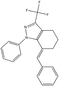 7-(E)-BENZYLIDENE-4,5,6,7-TETRAHYDRO-1-PHENYL-3-TRIFLUOROMETHYL-1H-INDAZOLE Struktur