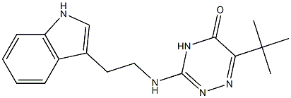 6-TERT-BUTYL-3-{[2-(1H-INDOL-3-YL)ETHYL]AMINO}-1,2,4-TRIAZIN-5(4H)-ONE Struktur