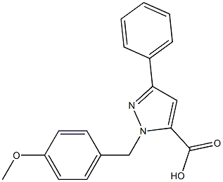 1-(4-METHOXYBENZYL)-3-PHENYL-1H-PYRAZOLE-5-CARBOXYLIC ACID Struktur