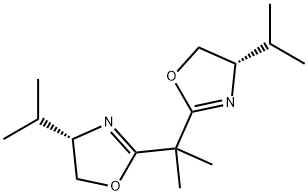 (S)-4,5-DIHYDRO-2-(2-((S)-4,5-DIHYDRO-4-ISOPROPYLOXAZOL-2-YL)PROPAN-2-YL)-4-ISOPROPYLOXAZOLE Struktur