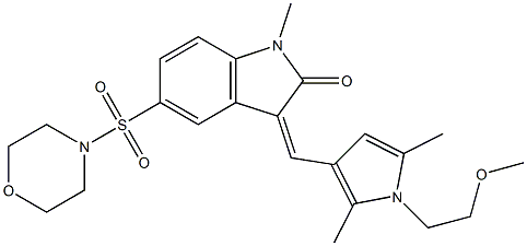 (Z)-3-((1-(2-METHOXYETHYL)-2,5-DIMETHYL-1H-PYRROL-3-YL)METHYLENE)-1-METHYL-5-(MORPHOLINOSULFONYL)INDOLIN-2-ONE Struktur