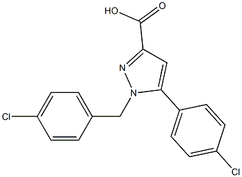 1-(4-CHLOROBENZYL)-5-(4-CHLOROPHENYL)-1H-PYRAZOLE-3-CARBOXYLIC ACID Struktur