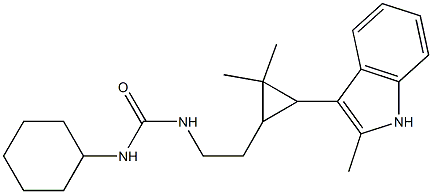 N-CYCLOHEXYL-N'-{2-[2,2-DIMETHYL-3-(2-METHYL-1H-INDOL-3-YL)CYCLOPROPYL]ETHYL}UREA Struktur