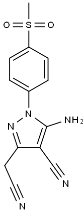 5-AMINO-3-(CYANOMETHYL)-1-(4-(METHYLSULFONYL)PHENYL)-1H-PYRAZOLE-4-CARBONITRILE Struktur