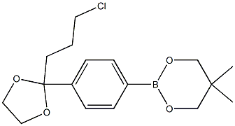 2-[4-[2-(3-CHLOROPROPYL)-1,3-DIOXOLAN-2-YL]PHENYL]-5,5-DIMETHYL-1,3,2-DIOXABORINANE Struktur