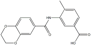 3-[(2,3-DIHYDRO-1,4-BENZODIOXIN-6-YLCARBONYL)AMINO]-4-METHYLBENZOIC ACID Struktur