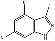 4-BROMO-6-CHLORO-3-IODO (1H)INDAZOLE Struktur