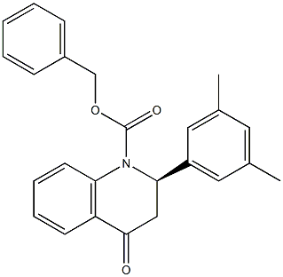 (2R)-1-BENZYLOXYCARBONYL-2-(3,5-DIMETHYLPHENYL)-2,3-DIHYDRO-4-QUINOLONE Struktur