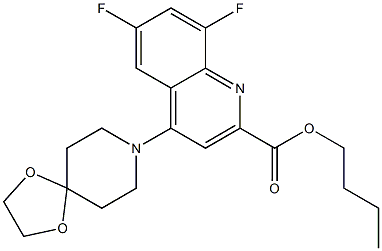 4-(1,4-DIOXA-8-AZA-SPIRO[4,5]DEC-8-YL)-6,8-DIFLUORO-QUINOLINE-2-CARBOXYLIC ACID BUTYL ESTER Struktur