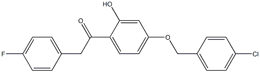 1-(4-(4-CHLOROBENZYLOXY)-2-HYDROXYPHENYL)-2-(4-FLUOROPHENYL)ETHANONE Struktur