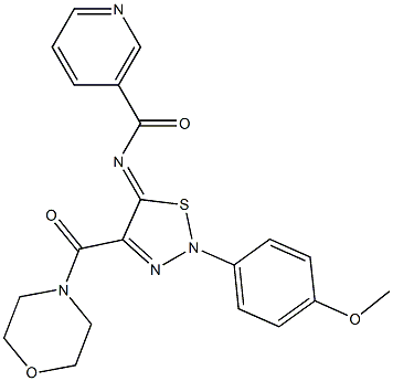 N-[(5Z)-2-(4-METHOXYPHENYL)-4-(MORPHOLIN-4-YLCARBONYL)-1,2,3-THIADIAZOL-5(2H)-YLIDENE]NICOTINAMIDE Struktur