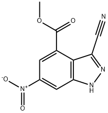 3-CYANO-6-NITRO-4-(1H)INDAZOLE CARBOXYLIC ACID METHYL ESTER Struktur