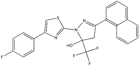 1-[4-(4-FLUOROPHENYL)-1,3-THIAZOL-2-YL]-3-(1-NAPHTHYL)-5-(TRIFLUOROMETHYL)-4,5-DIHYDRO-1H-PYRAZOL-5-OL Struktur