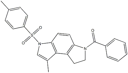 3-BENZOYL-8-METHYL-6-(TOLUENE-4-SULFONYL)-1,2,3,6-TETRAHYDRO-3,6-DIAZA-AS-INDACENE Struktur