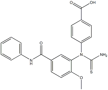 3-(4-CARBOXYPHENYLTHIOUREIDO)-4-METHOXY-BENZANILIDE Struktur