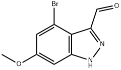 4-BROMO-6-METHOXY-3-(1H)INDAZOLE CARBOXALDEHYDE Struktur