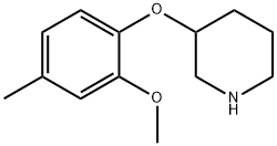 2-METHOXY-4-METHYLPHENYL 3-PIPERIDINYL ETHER Struktur