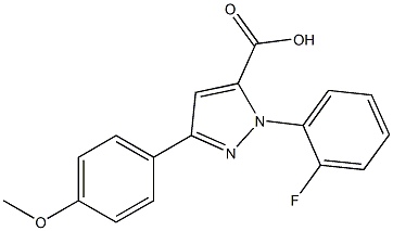 1-(2-FLUOROPHENYL)-3-(4-METHOXYPHENYL)-1H-PYRAZOLE-5-CARBOXYLIC ACID Struktur