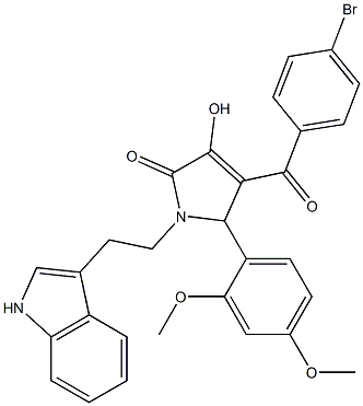 1-(2-(1H-INDOL-3-YL)ETHYL)-4-(4-BROMOBENZOYL)-5-(2,4-DIMETHOXYPHENYL)-3-HYDROXY-1H-PYRROL-2(5H)-ONE Struktur