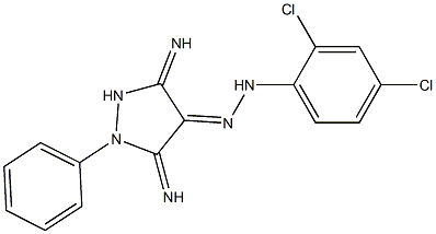 (4E)-3,5-DIIMINO-1-PHENYLPYRAZOLIDIN-4-ONE (2,4-DICHLOROPHENYL)HYDRAZONE Struktur