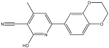 6-(2,3-DIHYDROBENZO[B][1,4]DIOXIN-7-YL)-2-HYDROXY-4-METHYLPYRIDINE-3-CARBONITRILE Struktur