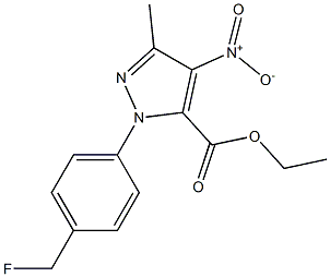 1-[(4-FLUOROMETHYL)PHENYL]-3-METHYL-4-NITRO-1H-PYRAZOLE-5-CARBOXYLIC ACID ETHYL ESTER Struktur