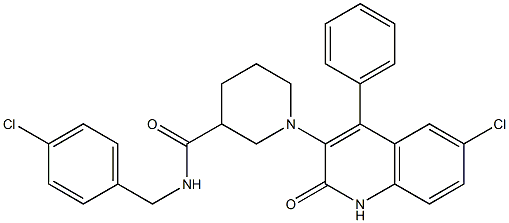 1-(6-CHLORO-2-OXO-4-PHENYL-1,2-DIHYDROQUINOLIN-3-YL)-N-(4-CHLOROBENZYL)PIPERIDINE-3-CARBOXAMIDE Struktur