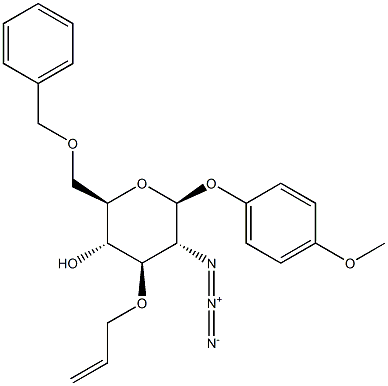 4-METHOXYPHENYL 3-O-ALLYL-2-AZIDO-6-O-BENZYL-2-DEOXY-BETA-D-GLUCOPYRANOSIDE Struktur