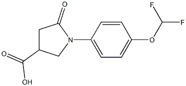 1-[4-(DIFLUOROMETHOXY)PHENYL]-5-OXOPYRROLIDINE-3-CARBOXYLIC ACID Struktur