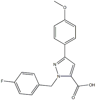 1-(4-FLUOROBENZYL)-3-(4-METHOXYPHENYL)-1H-PYRAZOLE-5-CARBOXYLIC ACID Struktur