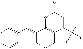 8-(E)-BENZYLIDENE-5,6,7,8-TETRAHYDRO-4-(TRIFLUOROMETHYL)COUMARIN Struktur