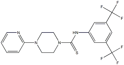 ((3,5-BIS(TRIFLUOROMETHYL)PHENYL)AMINO)(4-(2-PYRIDYL)PIPERAZINYL)METHANE-1-THIONE Struktur